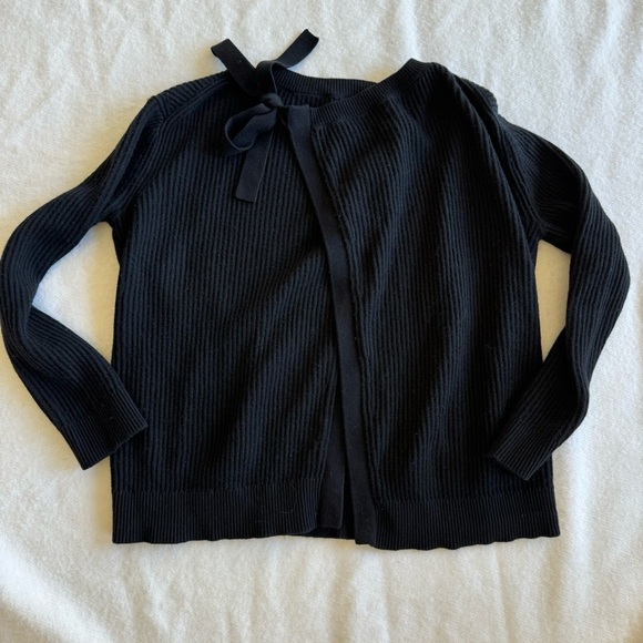 VINCE Tie Back Cashmere Cotton Blend Black Sweater Size XS - Picture 8 of 9